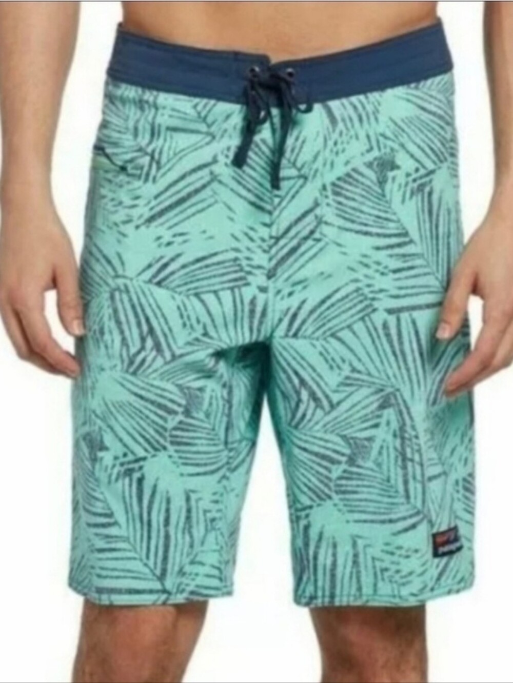 Patagonia Stretch Wavefarer Boardshorts In Rain Fern Speckle Green Size 30